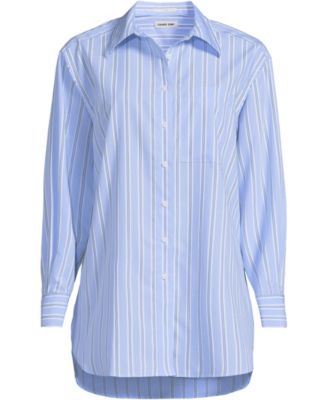 Women's Oversized No Iron Tunic with Statement Collar Shirt