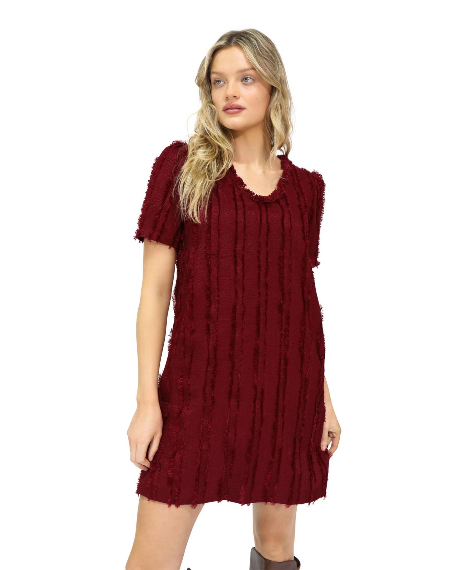 Solana Boho Fringe Mini Shift Dress