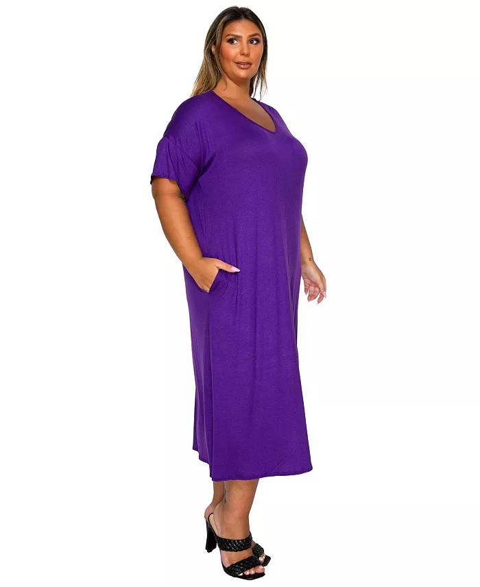Plus Size Olivia Pocket Midi Dress - thumbnail 8