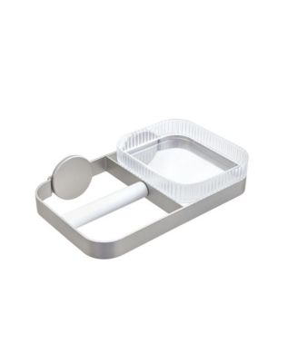 Wall Mounted Paper Holder with Shelf - Clear/Satin/Gray