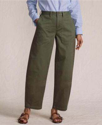 Women's Chino High Rise Barrel Leg Utility Ankle Pants