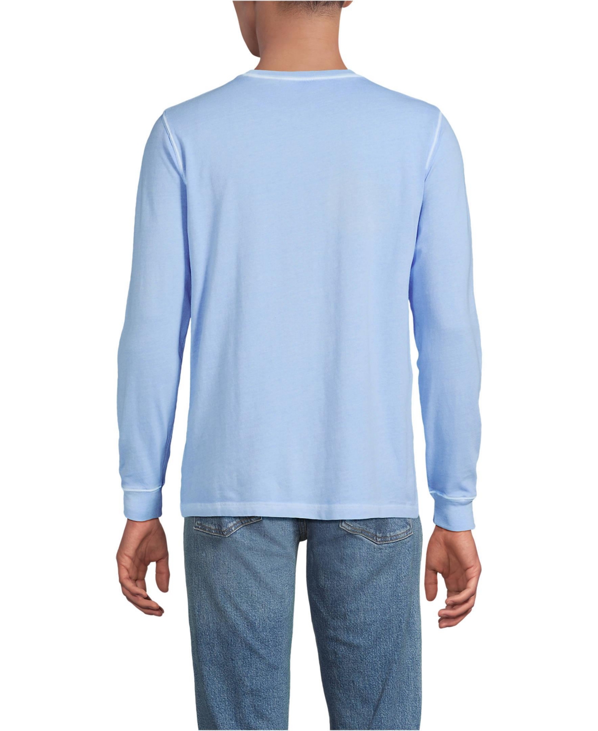 Lands' End Mens Tall Long Sleeve Pocket Sun Faded Super-t Tee
