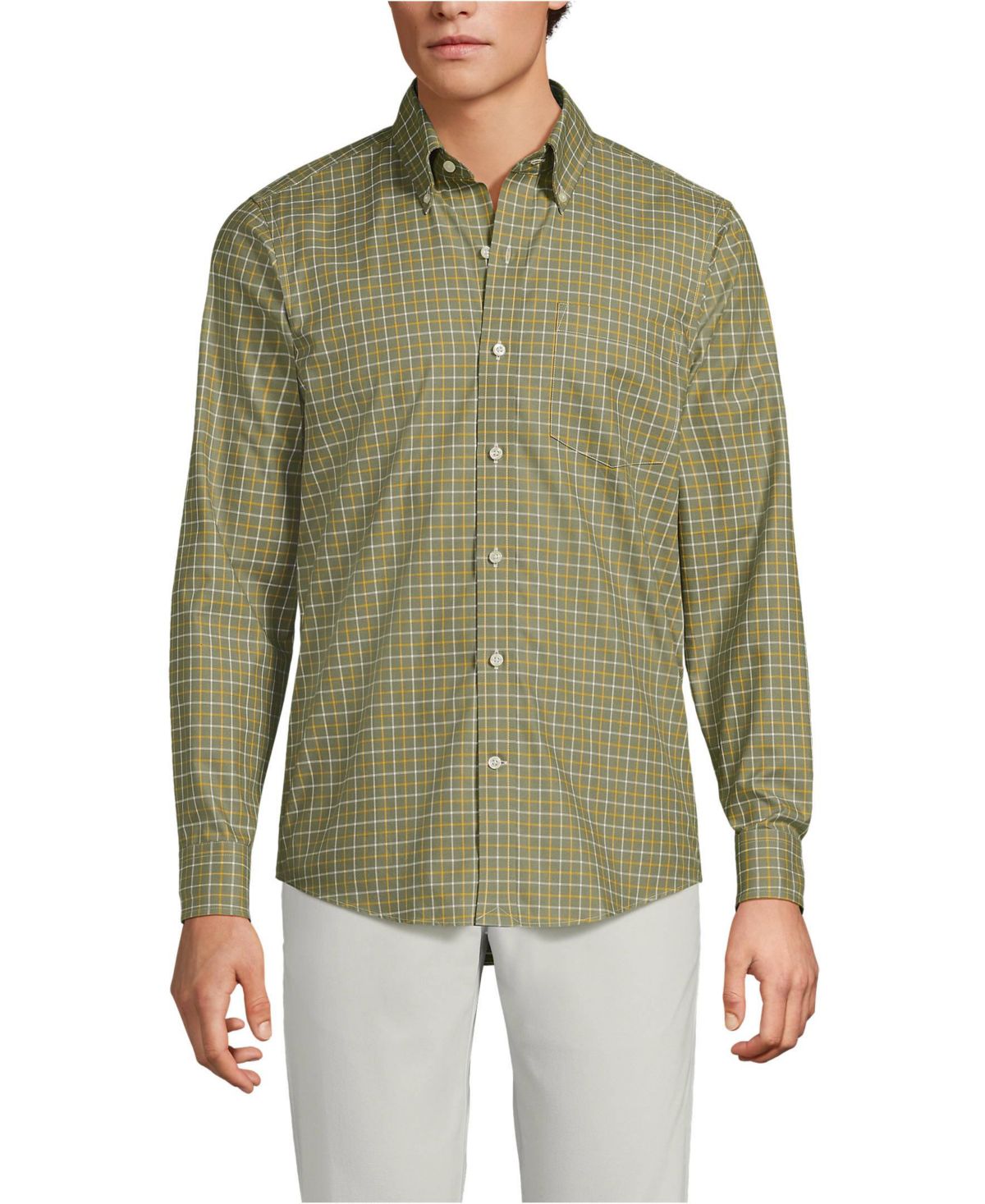 Мужская рубашка с длинным рукавом из саржи без подкладки, сшитая на заказ