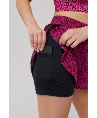 Women's Elite 2 in 1 Running Shorts - Pink Leopard