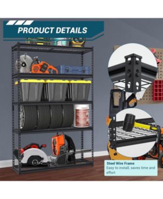 Garage Shelving Heavy Duty, Storage Shelves 2500Lbs Capacity, Adjustable Metal Shelving Unit, 5 Tier Industrial Shelves