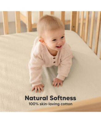 Lyra Muslin Crib Sheets for Boys, Girls, 2pk 52x28 Cotton Baby Crib Mattress Sheets Fitted, Soft, Breathable