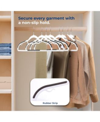 30 Pcs. Non-Slip Plastic Clothes Hanger - Durable and Space-Saving Closet Organizers (White)