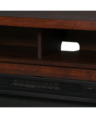 43.75" W x 31.5" H Electric Cabinet Fireplace w/ Mantel, TV Sd,