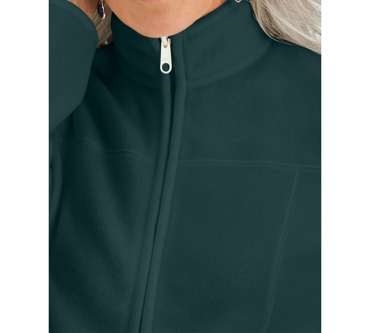 Style & Co Petite Polar Fleece Zip-front Jacket, Created For Macy's In Green