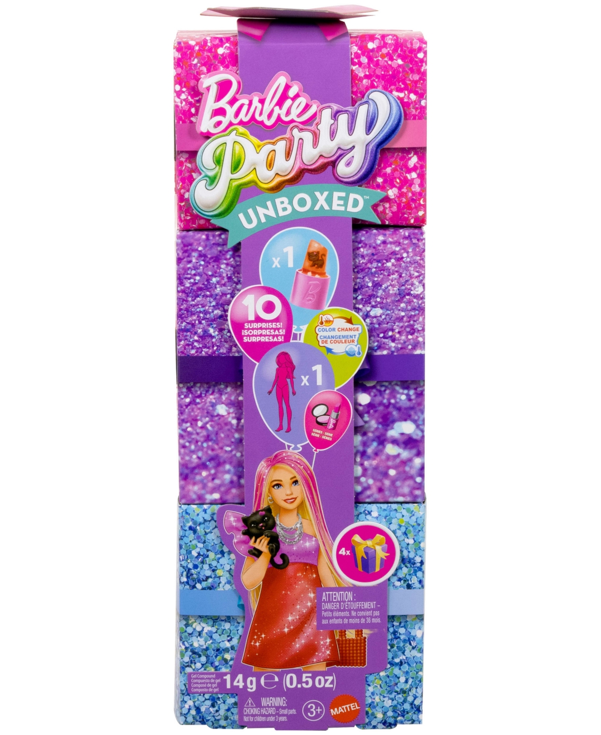 Barbie Party Unboxed Glam Party Series Sparkle Doll Accessories With 10 Surprises In Red