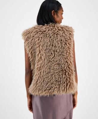 Petite Shaggy Sleeveless Vest Jacket, Macy's Exclusive