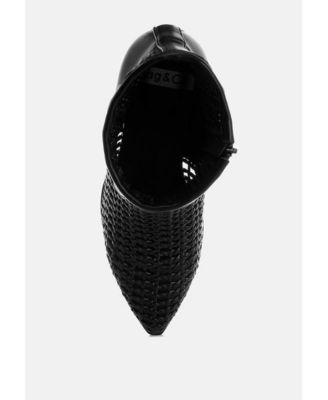 Womens Artisole Woven Pleather Block Boots