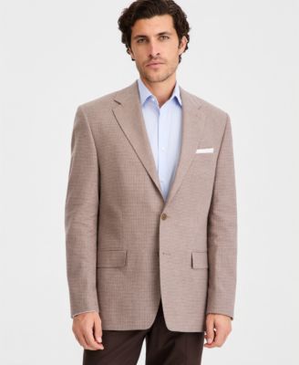 Men's Classic-Fit Tan Patterned Blazer