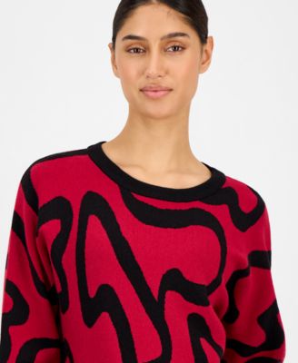 Women's Squiggle Jacquard Crewneck Sweater