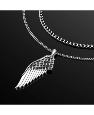 Men's Wing Pendant Necklace – Silver