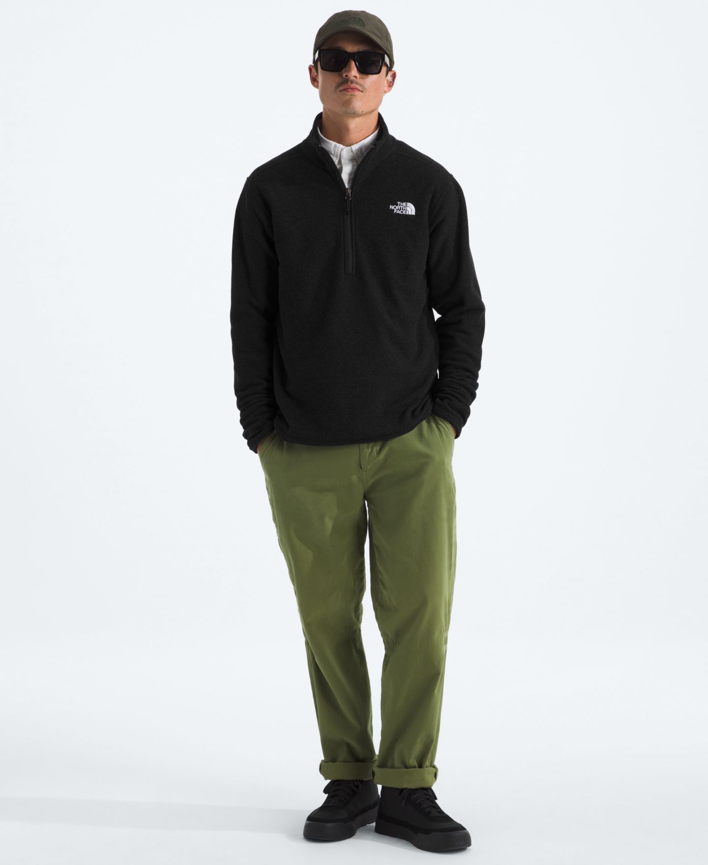 Мужская куртка The North Face Textured Cap Rock Quarter Zip, цвет: Чёрный меланжевый — фото 2