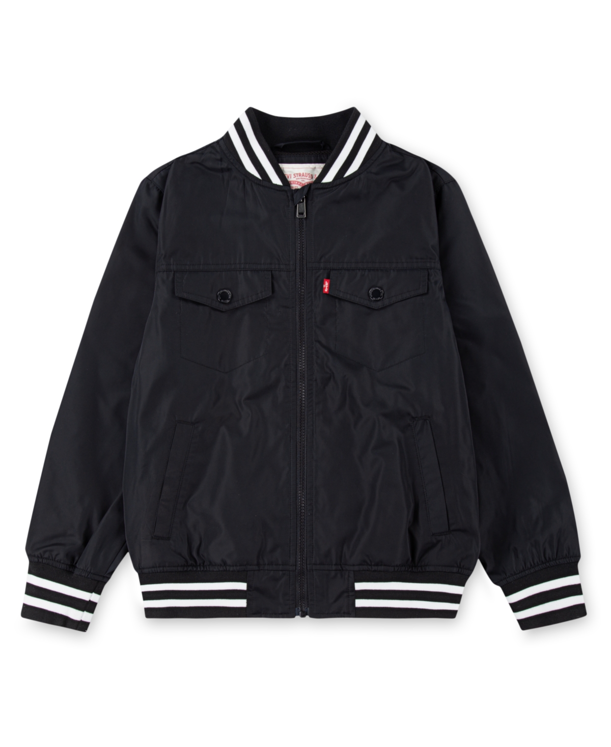 Levi's Boys 8-20 Shiny Mesh Lined Bomber Jacket In Black