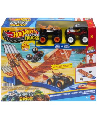 Monster Trucks Sharks vs Dinos Racedown Destruction Track Set