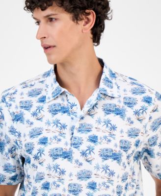 Men's Bahama Coast Palm Scape Quick Dry Performance Polo Shirt