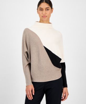 Women's Funnel-Neck Dolman-Sleeve Sweater 