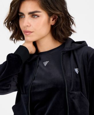 Women's Couture Cropped Velour Hoodie