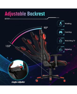 Gaming Chair Adjustable Swivel Computer Chair w/ Dynamic LED Lights