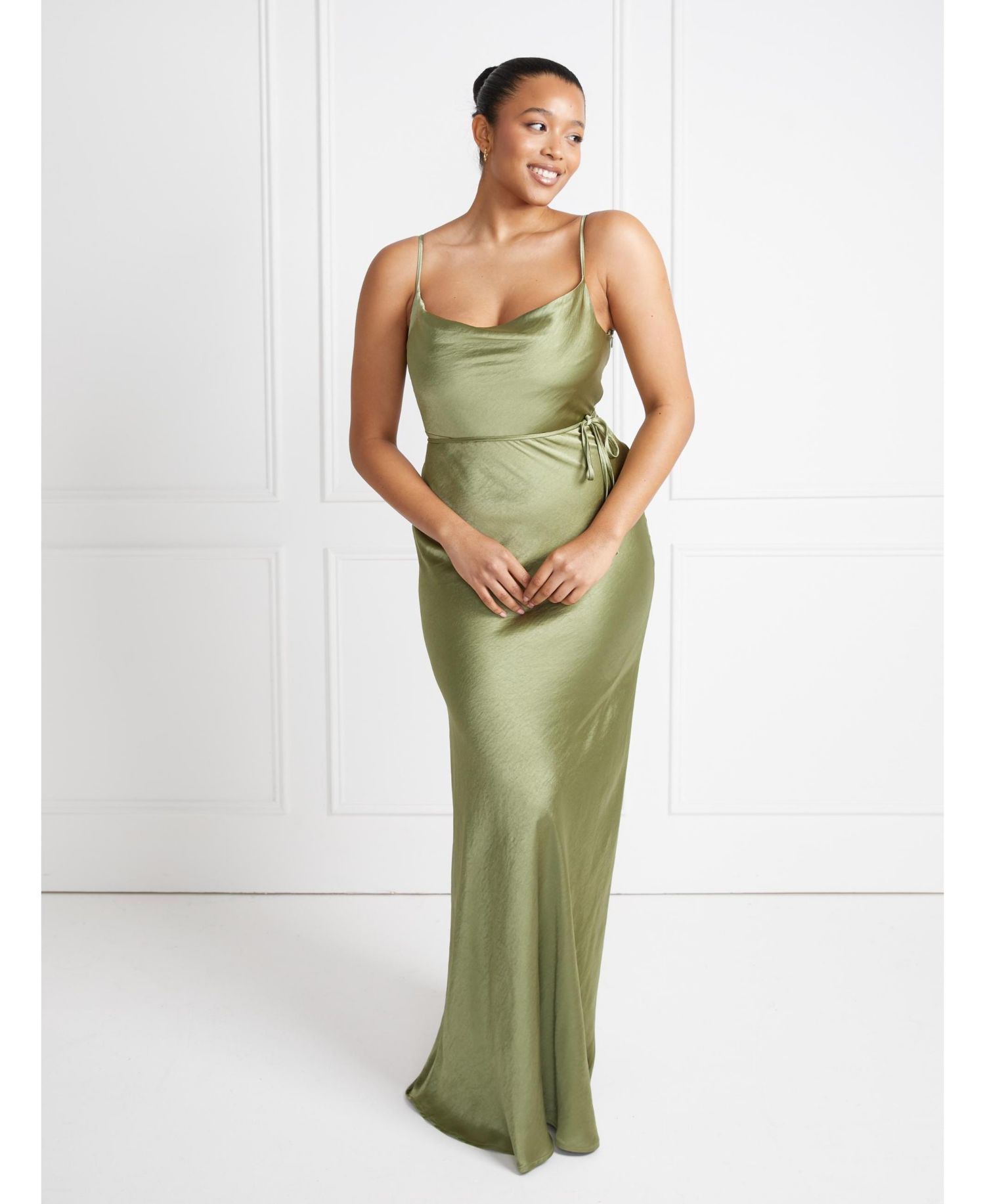 Cami Cowl Front Satin Bridesmaid Dress