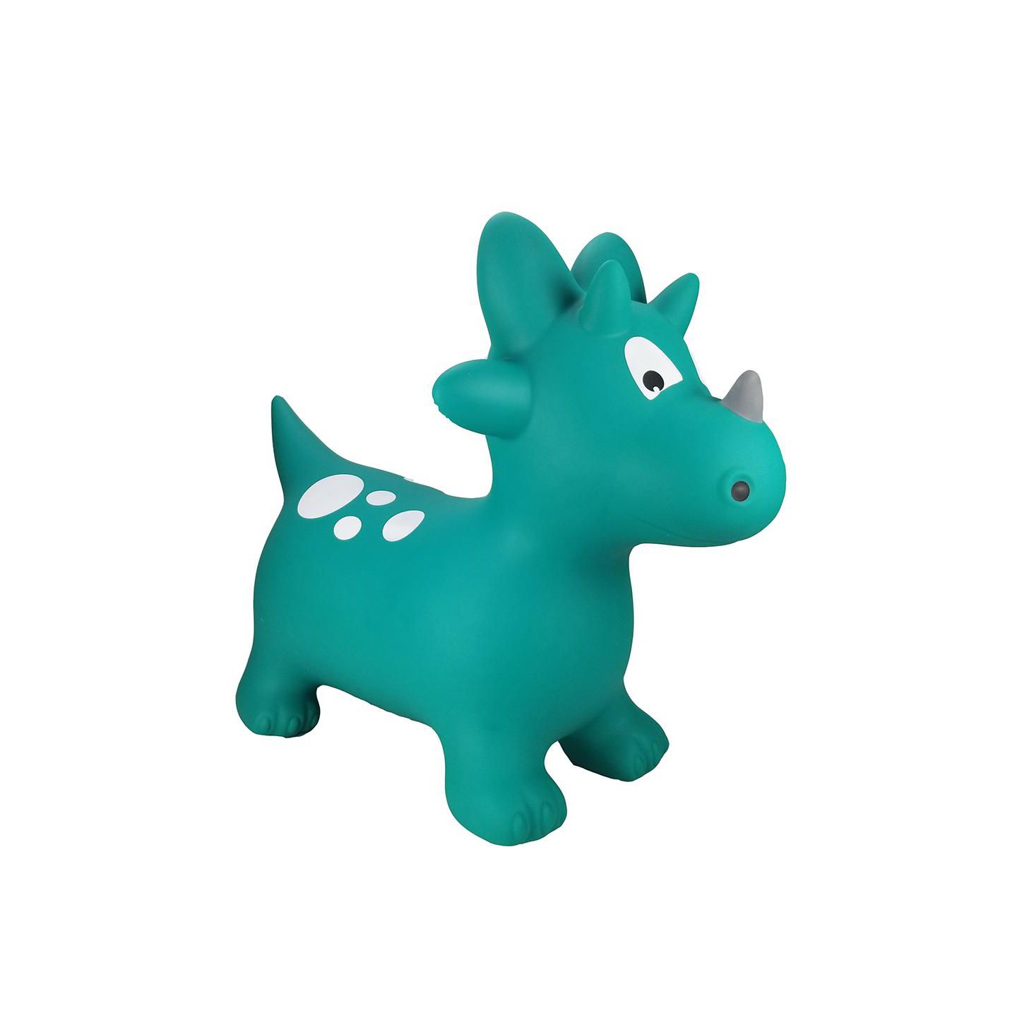 Детские игрушки BounceZiez Inflatable Bouncy Ride-On Hopper W/ Pump - Dino, цвет: Зелёный — фото 3