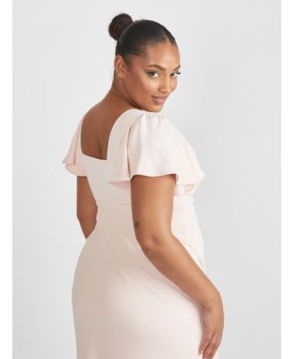 Women's Square Neck Crepe Bridesmaid Dress