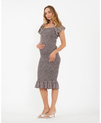 Stylish Cyprus Shirred Dress in Black for Women