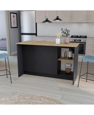 59"W Manufactured Wood Open Shelves, Double-Door Cabinet Padua Kitchen Island