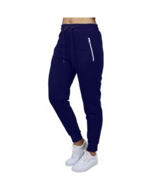 Women's Loose Fit Fleece-Lined Jogger Sweatpants With Zipper Pockets