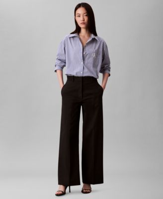 Women's Poplin Relaxed Button Down Shirt