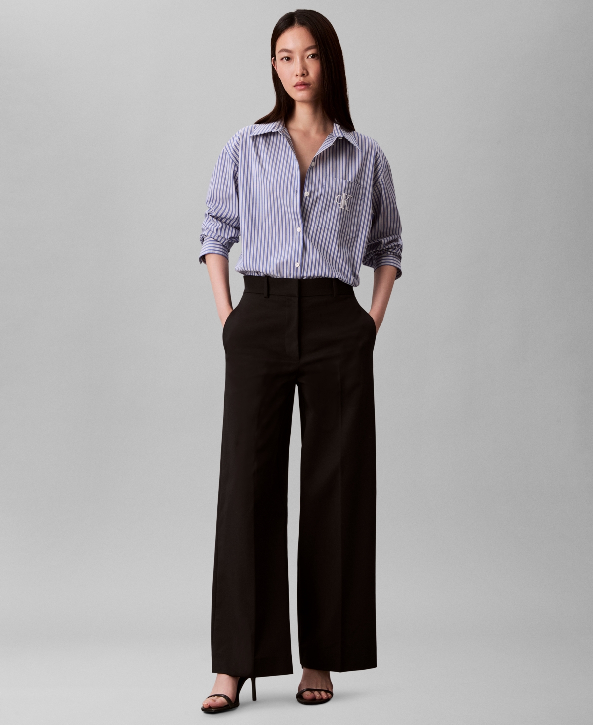 Calvin Klein Jeans Est.1978 Women's Poplin Relaxed Button Down Shirt In Multi