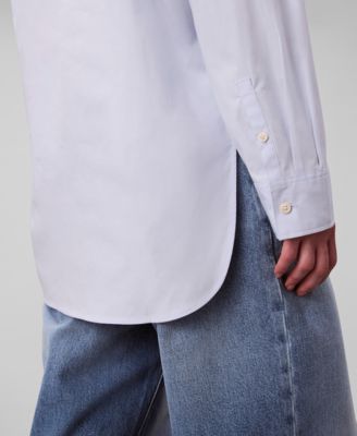 Women's Poplin Relax Fit Button Down Shirt