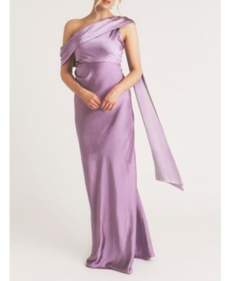 Women's One Shoulder Drape Bridesmaid Dress