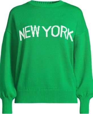 Women's Cotton Drifter Novelty Jacquard Crew Neck Sweater