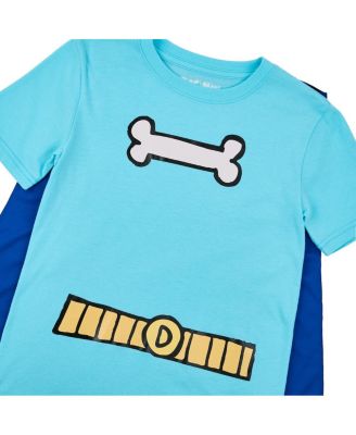 Big Boys Bone and Belt Print Blue Crew Neck Short Sleev Cape Tee-14