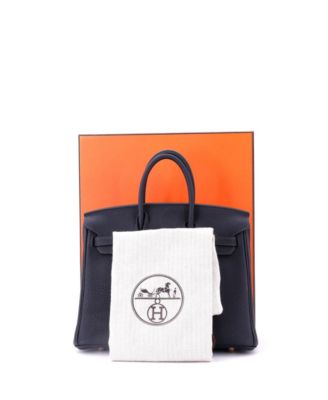 Pre-Owned Hermes Birkin 25 Handbag Blue Togo with Gold Hardware
