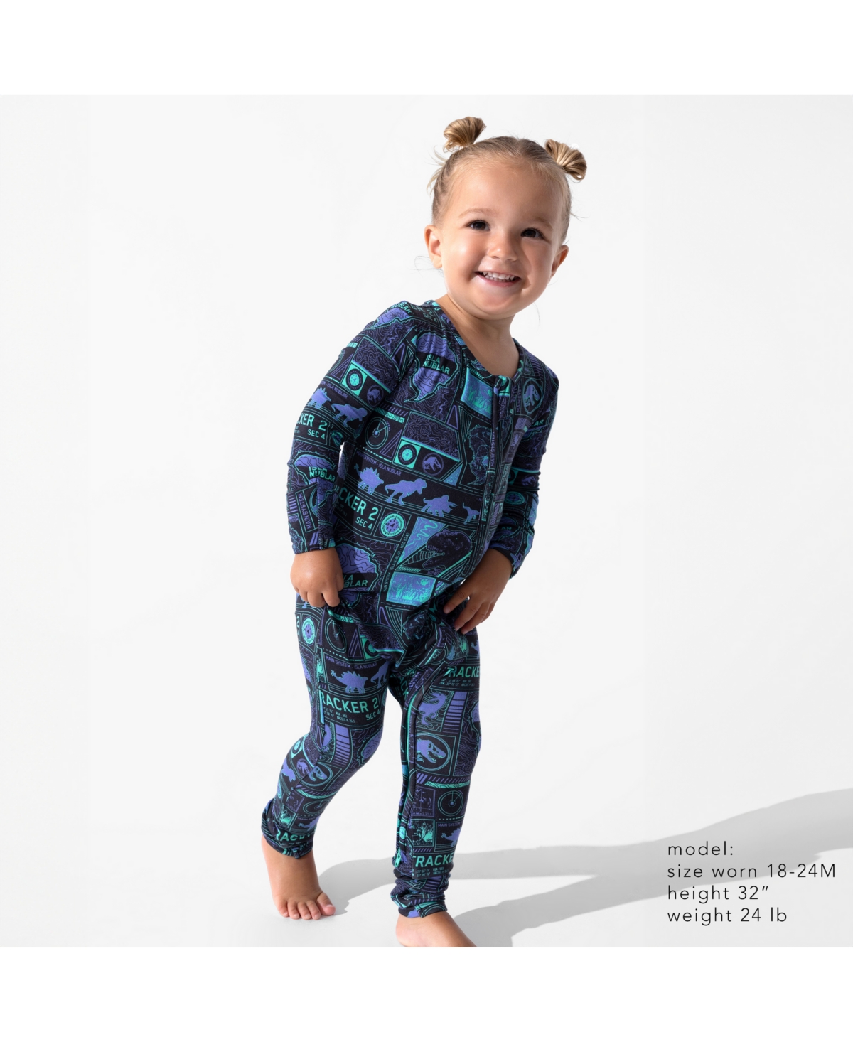 Bellabu Bear Unisex Jurassic Park: Tracker Convertible Footie In Blue