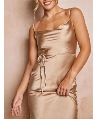 Women's Cami Cowl Front Satin Bridesmaid Dress