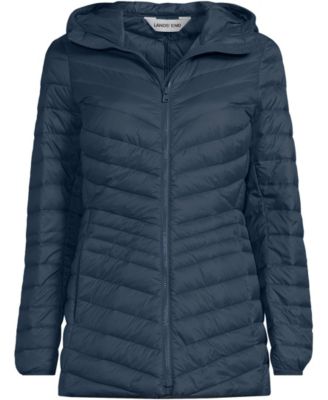Women's Petite Wanderweight Packable Down Hooded Long Jacket