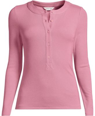 Women's Drapey Rib Fitted Long Sleeve Henley T-Shirt