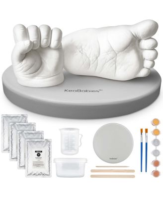 Reve Baby Casting Kit Hands and Feet Mold, 3D Baby Hand Casting Kit 0-9 Months with Wood Base, BPA-Free Baby Keepsake