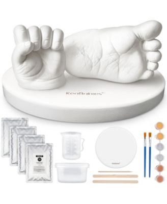 Reve Baby Casting Kit Hands and Feet Mold, 3D Baby Hand Casting Kit 0-9 Months with Wood Base, BPA-Free Baby Keepsake