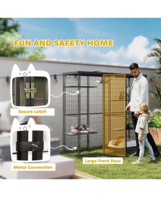 Weld Wire Catio Outdoor Indoor w/ Waterproof Cover, for 1-3 Kittens