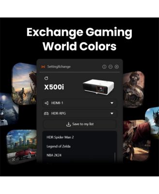 X500i 4K UHD HDR 4LED Short Throw DLP Gaming Projector