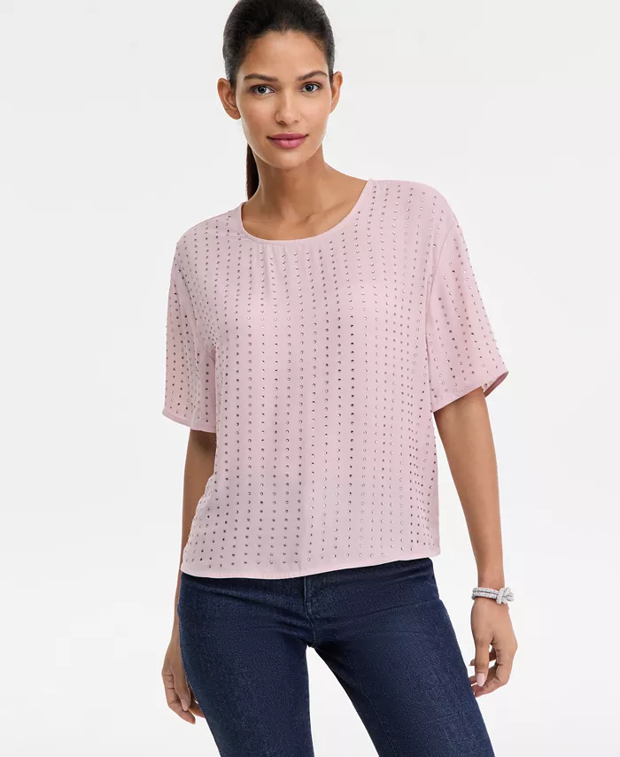 Women's Embellished Short-Sleeve Top