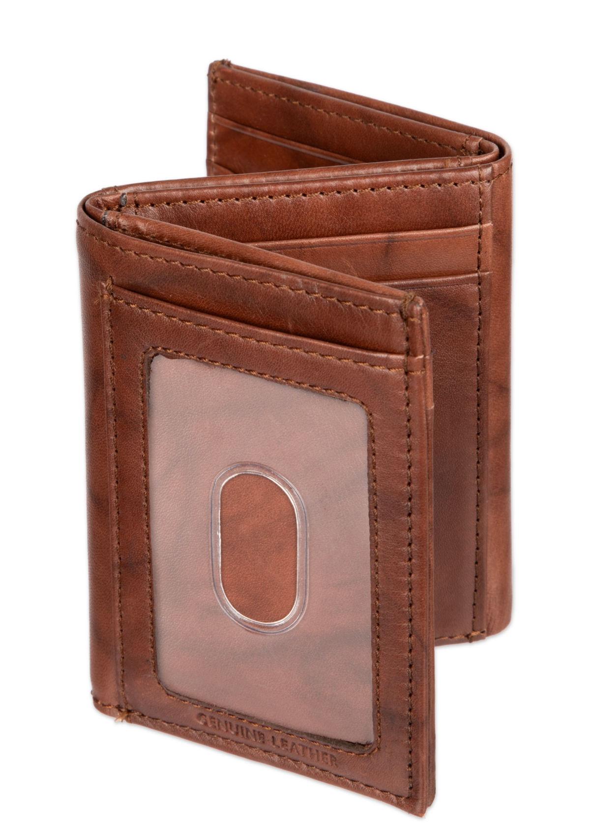 Tommy Hilfiger Men's Ribbon Striped Trifold Wallet In Brown