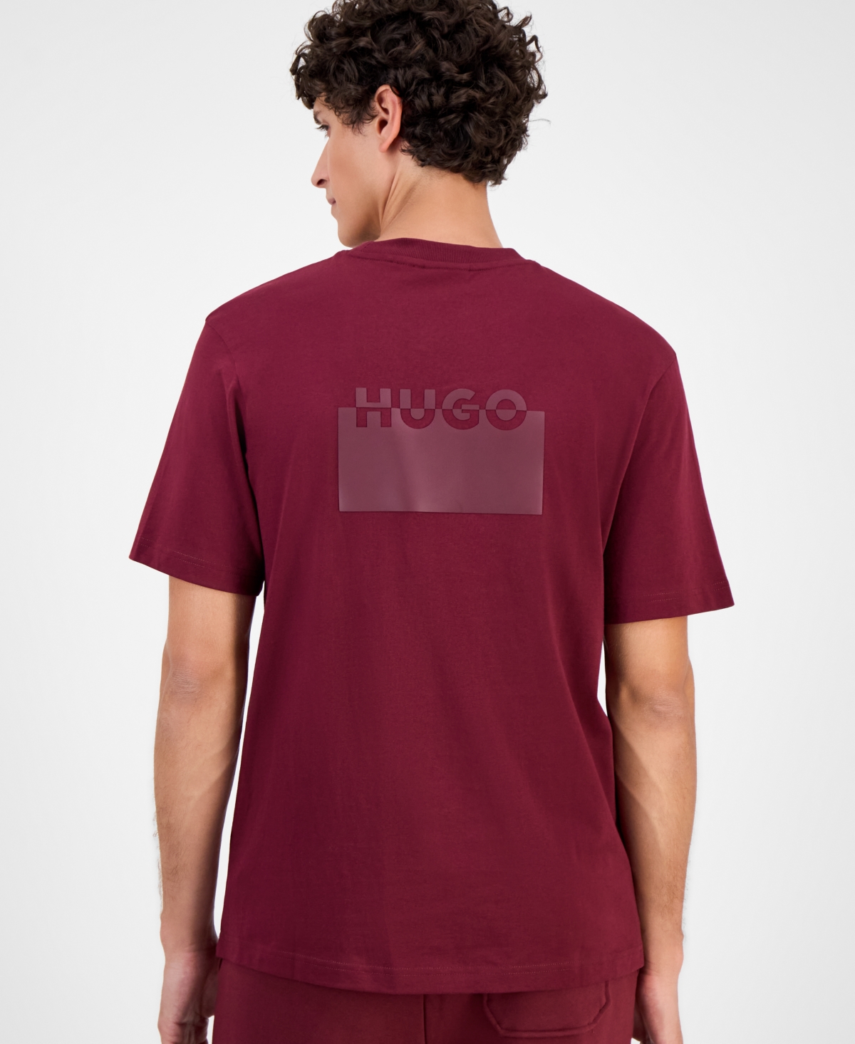 Hugo Boss Hugo By  Men's Cotton Logo Crewneck T-shirt In Red